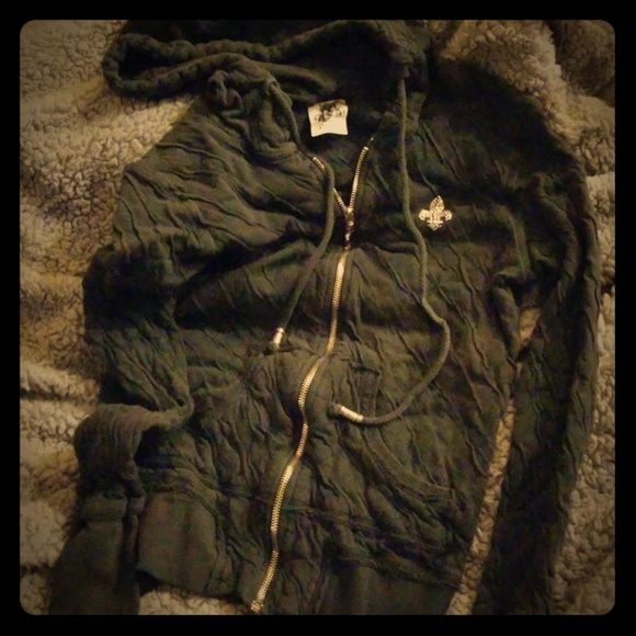 Royal Plush Fleur De Lis hoodie sweatshirt - Picture 1 of 4